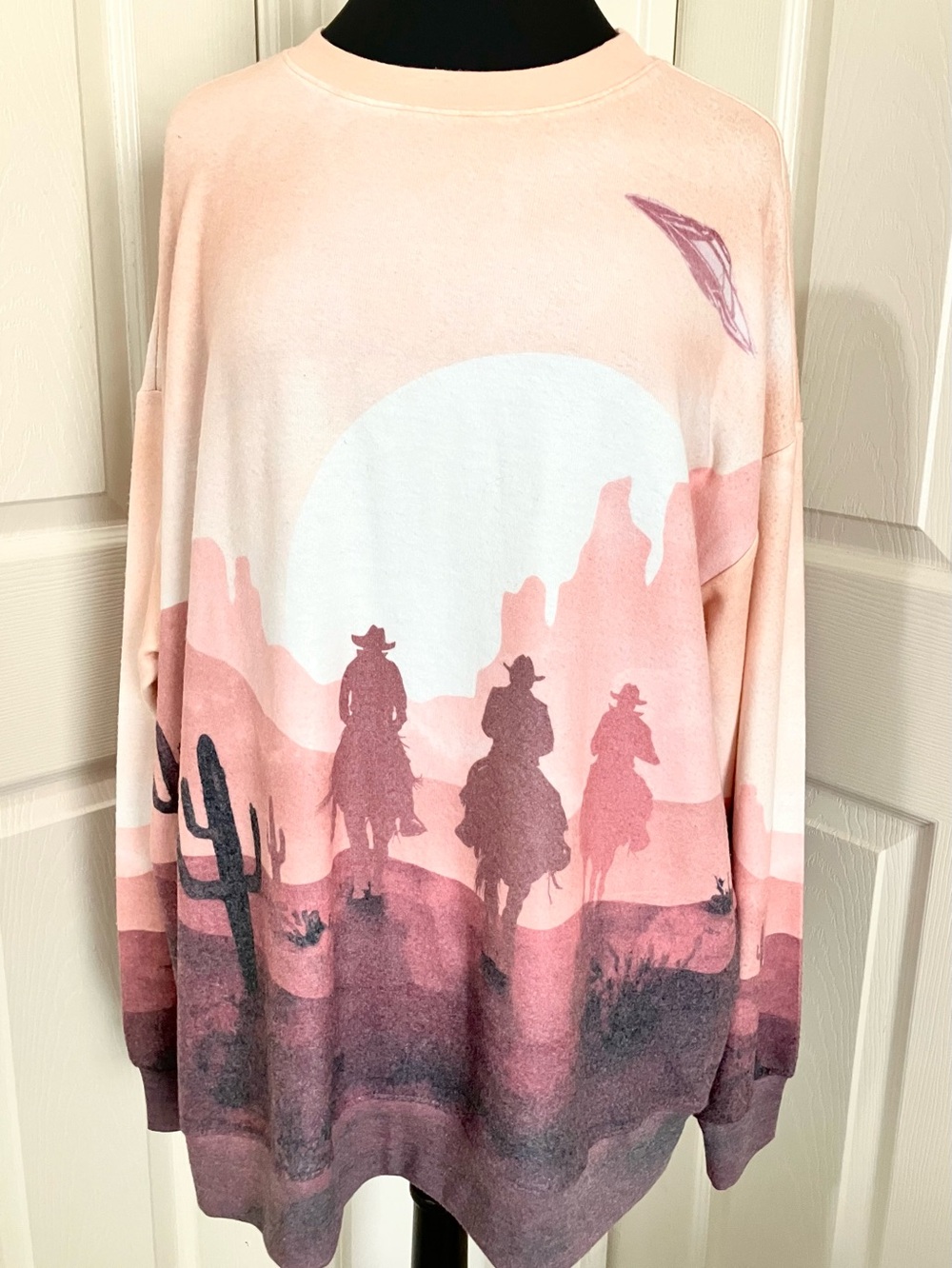 NWT RARE Wildfox Couture “Cowboys & Aliens” Roadtrip Pullover Graphic Sweatshirt